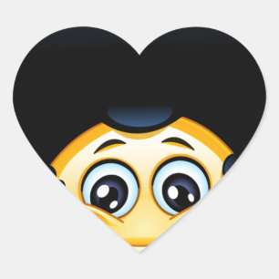 afro emoji Herz-Aufkleber