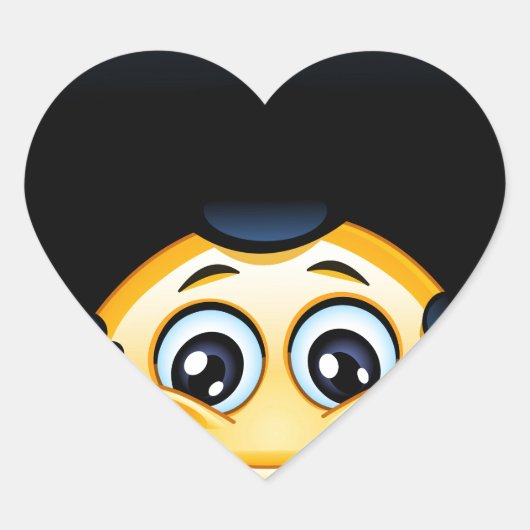 afro emoji Herz-Aufkleber (Vorderseite)