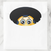 afro emoji ovaler aufkleber (Tasche)
