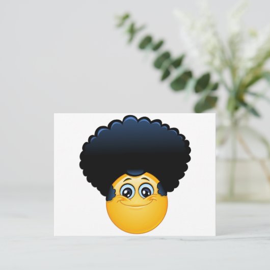 afro emoji postkarte (Stehend Vorderseite)