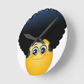 afro emoji runde wanduhr (Winkel)
