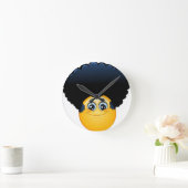 afro emoji runde wanduhr (Zuhause)