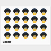 afro emoji runder aufkleber (Blatt)