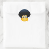 afro emoji runder aufkleber (Tasche)