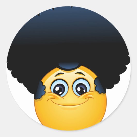 afro emoji runder aufkleber (Vorderseite)