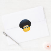 afro emoji runder aufkleber (Umschlag)