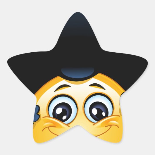 afro emoji Stern-Aufkleber (Vorderseite)