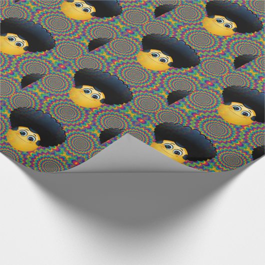 afro emojis geschenkpapier (Ecke)
