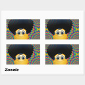 afro emojis rechteckiger aufkleber (Blatt)