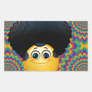 afro emojis rechteckiger aufkleber