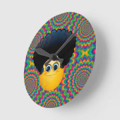 afro emojis runde wanduhr (Winkel)