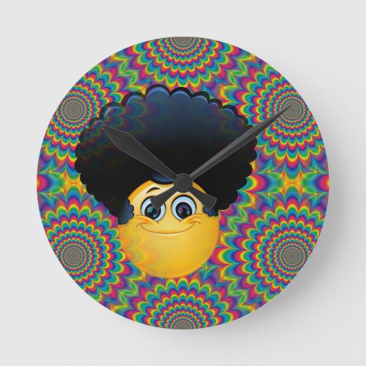 afro emojis runde wanduhr (Vorderseite)