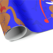 Afro Engel Black cupione african cherub blue heart Geschenkpapier (Rolleneckpunkt)