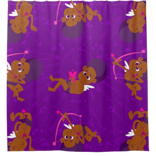 Afro Engel Black cupione african cherub valentine Duschvorhang (Vorderseite)