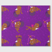 Afro Engel Black cupione african cherub valentine Geschenkpapier (Flach)