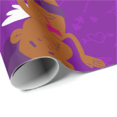 Afro Engel Black cupione african cherub valentine Geschenkpapier (Rolleneckpunkt)