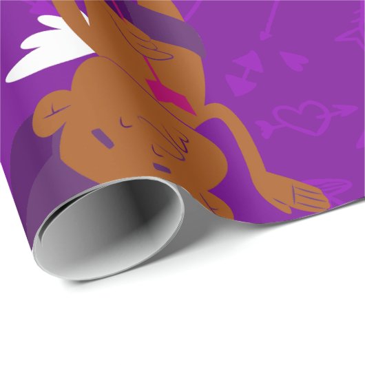 Afro Engel Black cupione african cherub valentine Geschenkpapier (Rolleneckpunkt)