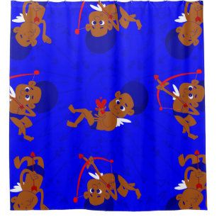 afro Engel schwarzer Cupid afrikanischer Cherub bl Duschvorhang