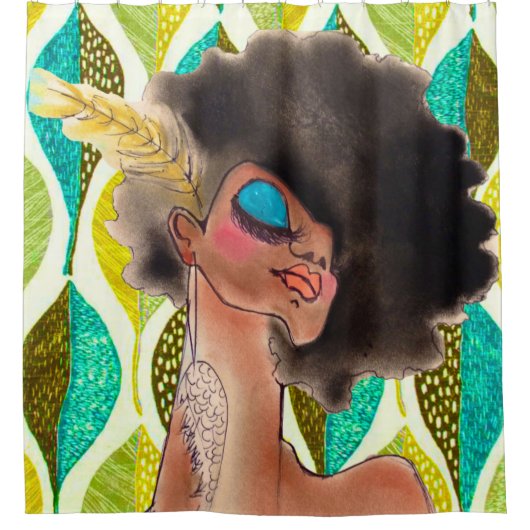 Afro-feenhafte Duschvorhänge Duschvorhang (Vorderseite)