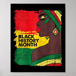 Afro-Frau Black History Month Farben Männer Frauen Poster