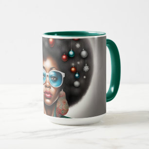 Afro-Frau elegant und bizarr  Urlaubsstimmung  Tasse