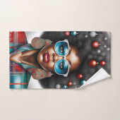 Afro Frau elegante und bizarre Urlaubsstimmung Badhandtuch Set (Handtuch)