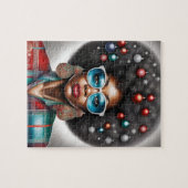 Afro Frau elegante und bizarre Urlaubsstimmung Puzzle (Horizontal)