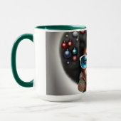 Afro Frau elegante und bizarre Urlaubsstimmung Tasse (Links)