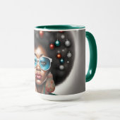 Afro Frau elegante und bizarre Urlaubsstimmung Tasse (VorderseiteRechts)