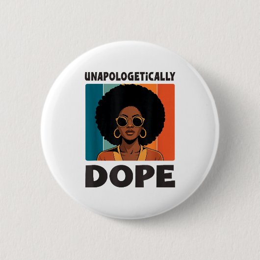 Afro-Frau Melanin Stolz Unverblümt Button (Vorderseite)