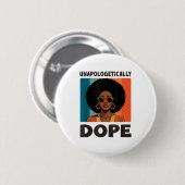 Afro-Frau Melanin Stolz Unverblümt Button (Vorne & Hinten)
