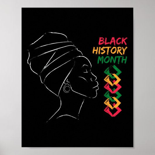 Afro-Frau Schwarze Geschichte Monat Farbe Männer F Poster (Vorne)