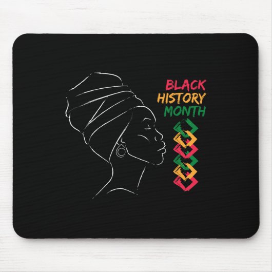 Afro-Frau Schwarzer Geschichtsmonat Farbe Männer F Mousepad (Vorne)