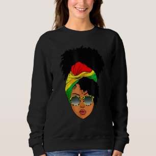 Afro Frauen Kopftuch Nubian Melanin Popping Black Sweatshirt