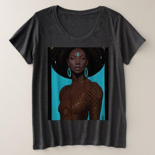 Afro Futuristic Große Größe T-Shirt (Design vorne)