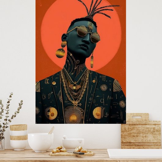 afro-futuristisch 4 poster (Küche)