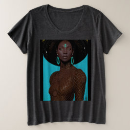 Afro Futuristisch Große Größe T-Shirt