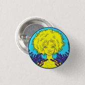 Afro Gemini Girl Button (Vorne & Hinten)