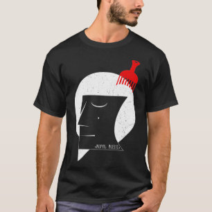 AFRO Gesicht Bart Haar Pick Moral Musik DJ Stil T-Shirt