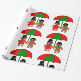 Afro Gingerbrot Mann Weihnachtsgeschenk-Packpapier Geschenkpapier