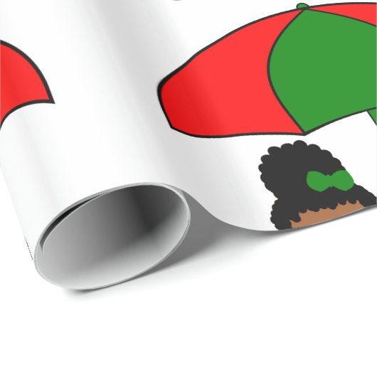 Afro Gingerbrot Mann Weihnachtsgeschenk-Packpapier Geschenkpapier (Rolleneckpunkt)