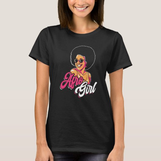 Afro Girl Afrocentric Black Pride Afro Hair 1 T-Shirt (Vorderseite)