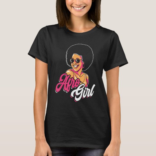 Afro Girl Afrocentric Black Pride Afro Hair 1 T-Shirt (Vorderseite)