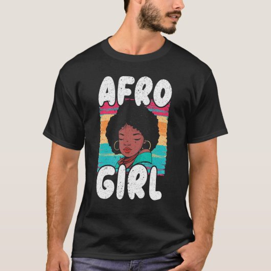 Afro Girl Afrocentric Black Pride Afro Hair T-Shirt (Vorderseite)