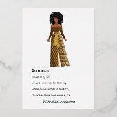 Afro Girl Birthday Party Einladung (Rückseite)