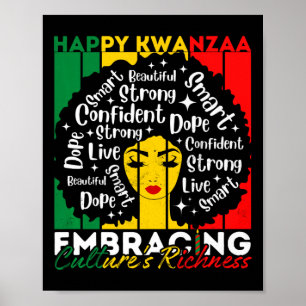 Afro Girl Happy Kwanzaa American Heritage Poster