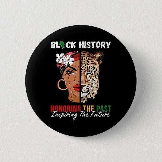 Afro Girl Honoring vergangene Inspirier von Future Button (Vorderseite)
