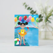 Afro Girl mit Popsikel Postkarte (Stehend Vorderseite)