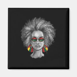 Afro Girl Natural Hair Black Women Magnet