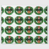 Afro Girl Puffs Weihnachtswrapping Paper Geschenkw Geschenkpapier (Flach)